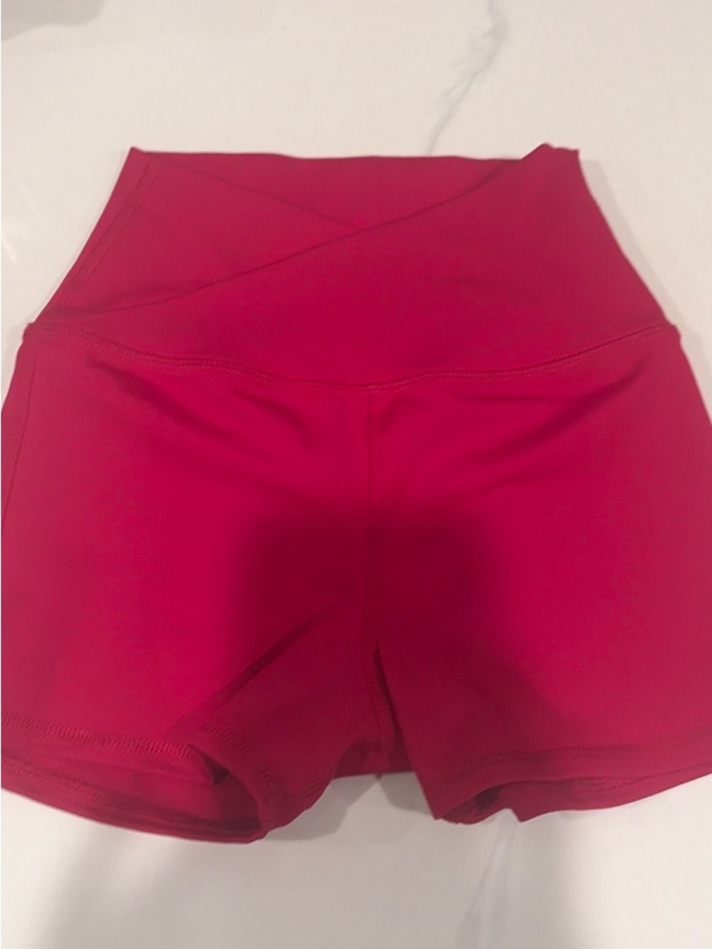 High-Rise Women's Performance Shorts in Deep Pink